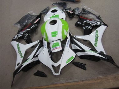 CBR 600 RR 2007-2008 Motorrad Verkleidungen - Weiß Grün Hannspree