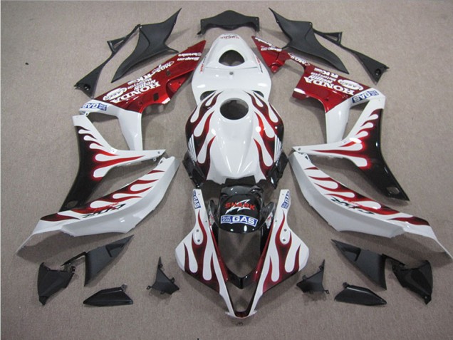 CBR 600 RR 2007-2008 Motorrad Verkleidungen - Weiß Rot Flamme Hai CBR 600 RR 2007-2008 Motorrad Verkleidungen - Weiß Rot Flamme Hai