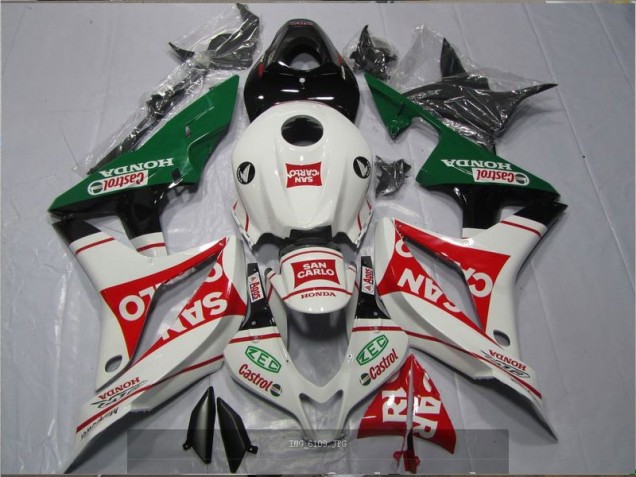CBR 600 RR 2007-2008 Motorrad Verkleidungen - Weiß Rot Grün San Carlo Castrol CBR 600 RR 2007-2008 Motorrad Verkleidungen - Weiß Rot Grün San Carlo Castrol