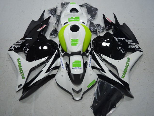 CBR 600 RR 2009-2012 Motorrad Verkleidung - Schwarz Weiß Grün Hannspree CBR 600 RR 2009-2012 Motorrad Verkleidung - Schwarz Weiß Grün Hannspree