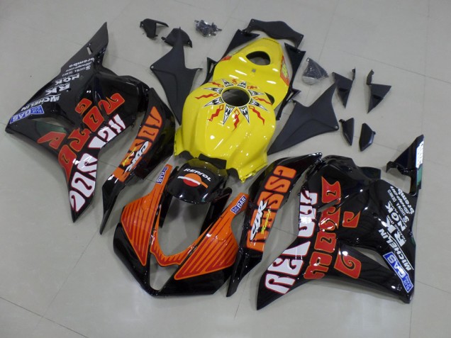 CBR 600 RR 2009-2012 Motorrad Verkleidungen - Gelb Rossi Rennen CBR 600 RR 2009-2012 Motorrad Verkleidungen - Gelb Rossi Rennen