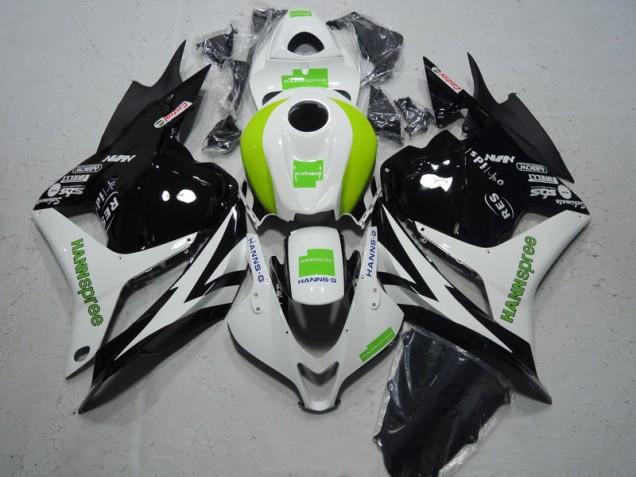 CBR 600 RR 2009-2012 Motorrad Verkleidungen - Schwarz Weiß Grün Hannspree CBR 600 RR 2009-2012 Motorrad Verkleidungen - Schwarz Weiß Grün Hannspree