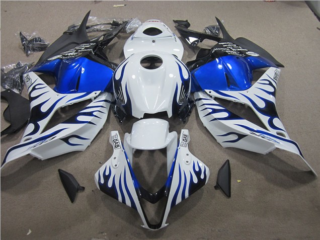 CBR 600 RR 2009-2012 Motorrad Verkleidungen - Weiß Blau Flamme CBR 600 RR 2009-2012 Motorrad Verkleidungen - Weiß Blau Flamme