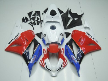 CBR 600 RR 2009-2012 Motorrad Verkleidungen - Weiß Motul Rot Blau