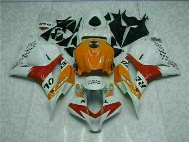 CBR 600 RR 2009-2012 Motorrad Verkleidungen - Weiß Orange Repsol