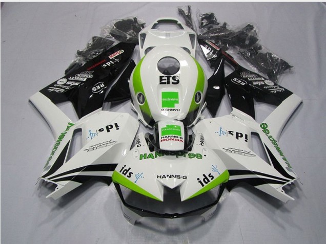 CBR 600 RR 2013-2021 Motorrad Verkleidungen - Weiß Grün Hannspree ETS CBR 600 RR 2013-2021 Motorrad Verkleidungen - Weiß Grün Hannspree ETS