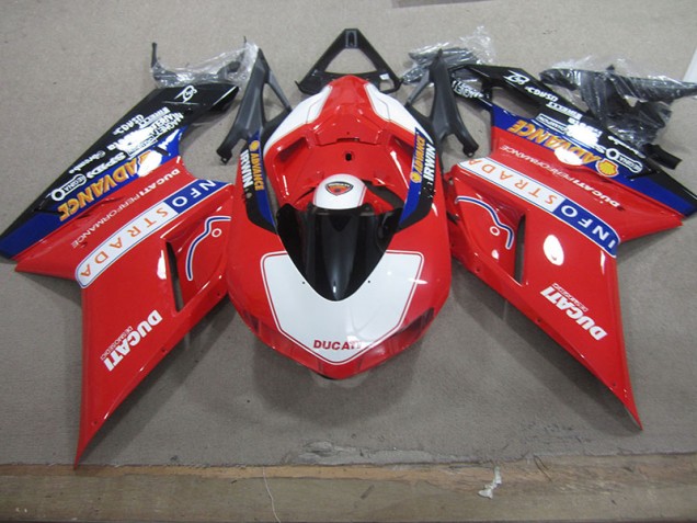 Ducati 1098 2007-2014 Motorrad Verkleidungen - Rot Weiß Info Strada Ducati 1098 2007-2014 Motorrad Verkleidungen - Rot Weiß Info Strada