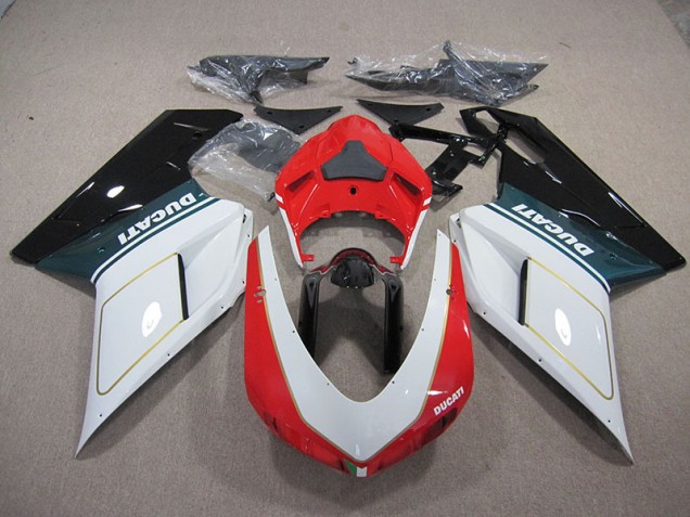 Ducati 1098 848 2007-2014 Motorrad Verkleidungen - Weiß Rot Ducati 1098 848 2007-2014 Motorrad Verkleidungen - Weiß Rot