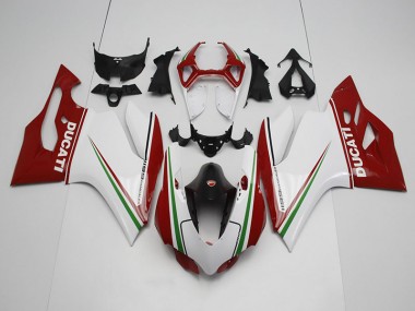 Ducati 1199 2011-2014 Motorrad Verkleidungen - Weiß Rot