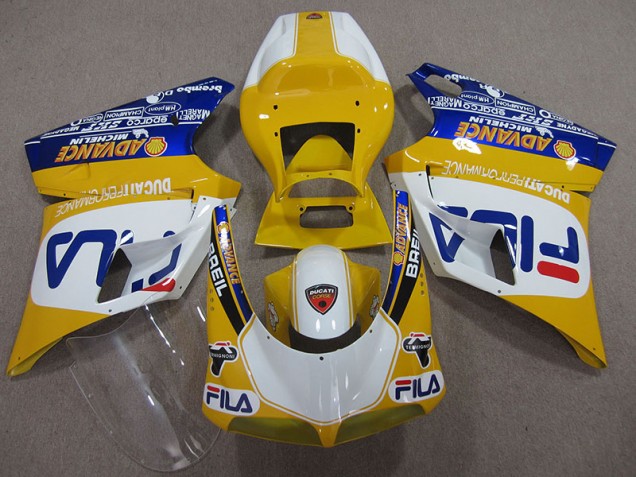 Ducati 748 1993-2005 Motorrad Verkleidungen - Gelb Weiß Fila Ducati 748 1993-2005 Motorrad Verkleidungen - Gelb Weiß Fila
