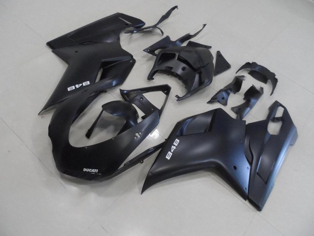 Ducati 848 1098 1198 2007-2014 Motorrad Verkleidungen - Matt Schwarz mit Weißer 848 Ducati 848 1098 1198 2007-2014 Motorrad Verkleidungen - Matt Schwarz mit Weißer 848