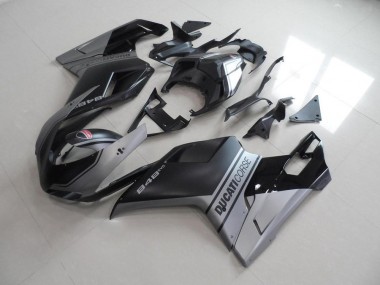 Ducati 848 1098 1198 2007-2014 Motorrad Verkleidungen - Matt Schwarzer Silber OEM Stil