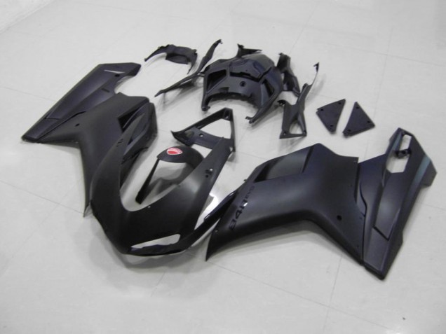 Ducati 848 1098 1198 2007-2014 Motorrad Verkleidungen - Matt Schwarzer schwarzer Aufkleber