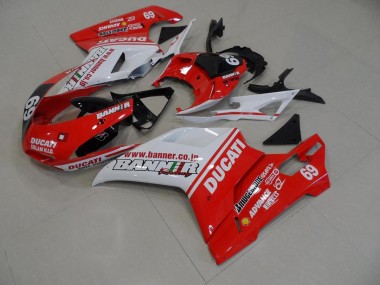 Ducati 848 1098 1198 2007-2014 Motorrad Verkleidungen - Orange Banner 69