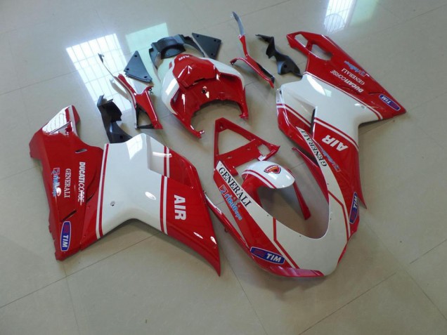 Ducati 848 1098 1198 2007-2014 Motorrad Verkleidungen - Rot Weiß Air Ducati 848 1098 1198 2007-2014 Motorrad Verkleidungen - Rot Weiß Air
