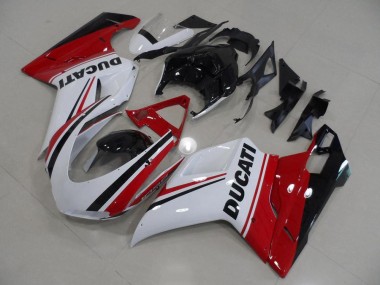 Ducati 848 1098 1198 2007-2014 Motorrad Verkleidungen - Rot Weiß Schwarz