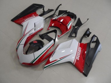 Ducati 848 1098 1198 2007-2014 Motorrad Vollverkleidung - Rot Weiß