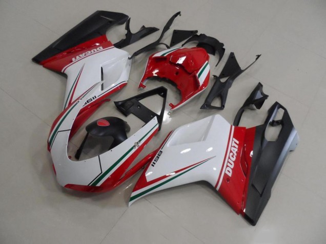 Ducati 848 1098 1198 2007-2014 Motorrad Vollverkleidung - Rot Weiß Ducati 848 1098 1198 2007-2014 Motorrad Vollverkleidung - Rot Weiß