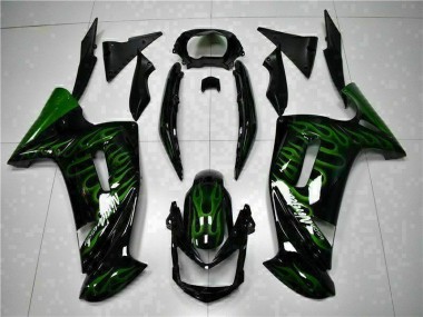 EX650 2006-2008 Motorrad Verkleidungen - Grüne Flamme