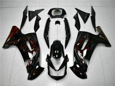 EX650 2006-2008 Motorrad Verkleidungen - Rot Flamme
