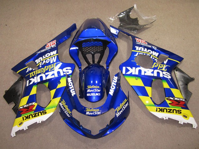 GSXR 1000 K1 2000-2002 Motorrad Verkleidungen - Blau Gelb Telefonica Movistar GSXR 1000 K1 2000-2002 Motorrad Verkleidungen - Blau Gelb Telefonica Movistar