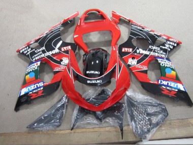 GSXR 1000 K1 2000-2002 Motorrad Verkleidungen - Rot Schwarz Denso
