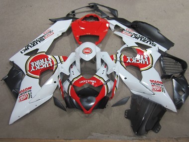 GSXR 1000 K5 2005-2006 Motorrad Verkleidung - Weiß Lucky Strike Rot Motul