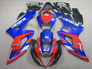 GSXR 1000 K5 2005-2006 Motorrad Verkleidungen - Blau Rot