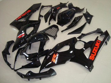 GSXR 1000 K5 2005-2006 Motorrad Verkleidungen - Glänzend schwarz roter Aufkleber