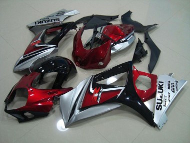 GSXR 1000 K7 2007-2008 Motorrad Verkleidung - Rot Schwarz Silber