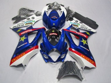 GSXR 1000 K7 2007-2008 Motorrad Verkleidungen - Blau Rot Rockstar