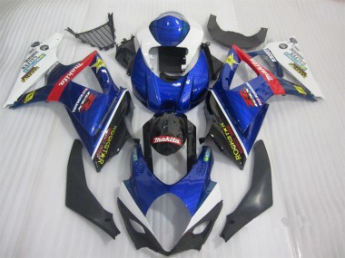 GSXR 1000 K7 2007-2008 Motorrad Verkleidungen - Blau Schwarz Rockstar