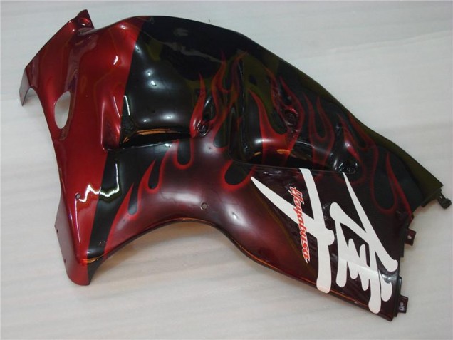 GSXR 1300 Hayabusa 1996-2007 Motorrad Verkleidung - Schwarz rote Flamme GSXR 1300 Hayabusa 1996-2007 Motorrad Verkleidung - Schwarz rote Flamme