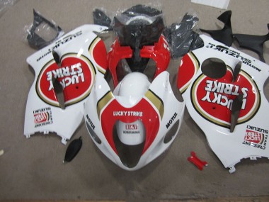 GSXR 1300 Hayabusa 1996-2007 Motorrad Verkleidungen - Weiß Lucky Strike Motul