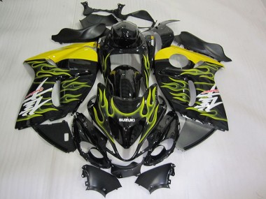 GSXR 1300 Hayabusa 2008-2019 Motorrad Verkleidungen - Schwarz Gelb Flamme