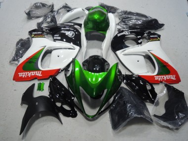 GSXR 1300 Hayabusa 2008-2019 Motorrad Verkleidungen - Weiß Grün Makita