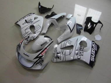 GSXR 600 1996-2000 Motorrad Verkleidungen - Weiß Corona
