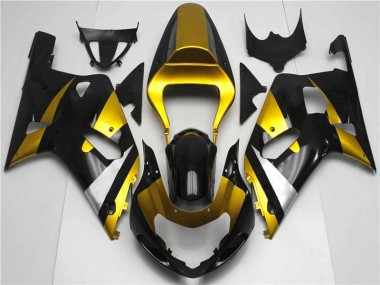 GSXR 600 / 750 K1 K2 K3 2001-2003 Motorrad Verkleidungen - Gold Schwarz
