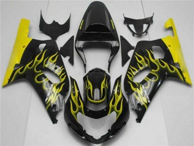 GSXR 600 / 750 K1 K2 K3 2001-2003 Motorrad Verkleidungen Komplett Sets - Schwarz