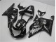 GSXR 600 / 750 K1 K2 K3 2001-2003 Motorrad Verkleidungen - Schwarze Weiße Flamme