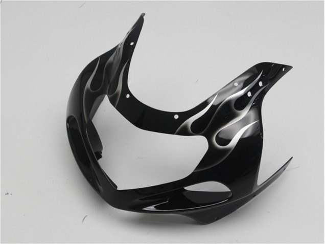 GSXR 600 / 750 K1 K2 K3 2001-2003 Motorrad Verkleidungen - Schwarze Weiße Flamme