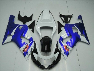 GSXR 600 / 750 K1 K2 K3 2001-2003 Motorrad Verkleidungen - Weiß Blau