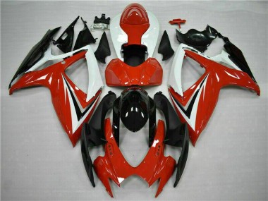 GSXR 600 / 750 K6 2006-2007 Motorrad Verkleidung - Rot Weiß
