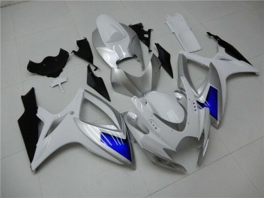 GSXR 600 / 750 K6 2006-2007 Motorrad Verkleidung - Weiß Blau