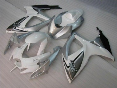 GSXR 600 / 750 K6 2006-2007 Motorrad Verkleidung - Weiß Silber