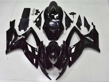 GSXR 600 / 750 K6 2006-2007 Motorrad Verkleidungen - Glänzend Schwarz