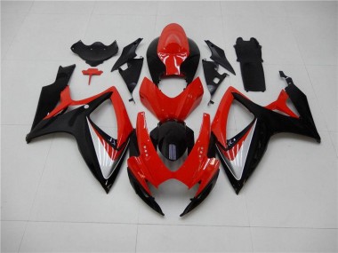 GSXR 600 / 750 K6 2006-2007 Motorrad Verkleidungen Komplett Sets - Rot Schwarz