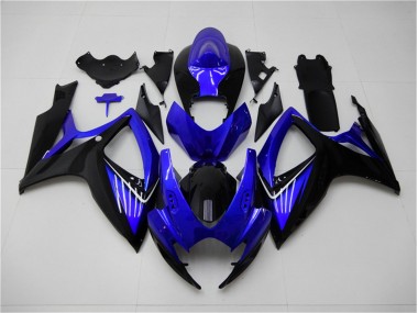 GSXR 600 / 750 K6 2006-2007 Motorrad Verkleidungen & Plastik - Blau Schwarz