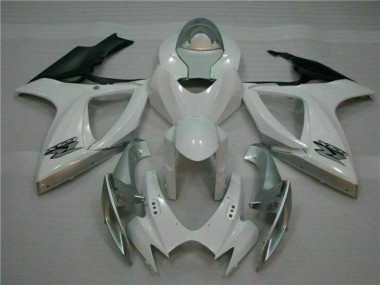 GSXR 600 / 750 K6 2006-2007 Motorrad Verkleidungen & Plastik - Weiß Silber
