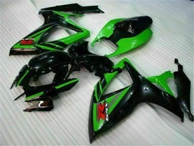 GSXR 600 / 750 K6 2006-2007 Motorrad Verkleidungen - Schwarz Grün